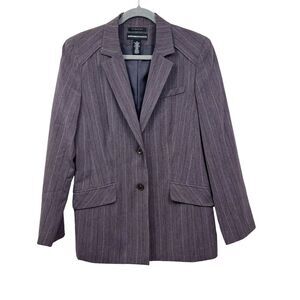 Norton McNaughton‎ Womens Blazer Pinstripe Stretch Lined Vented Eggplant Size 10